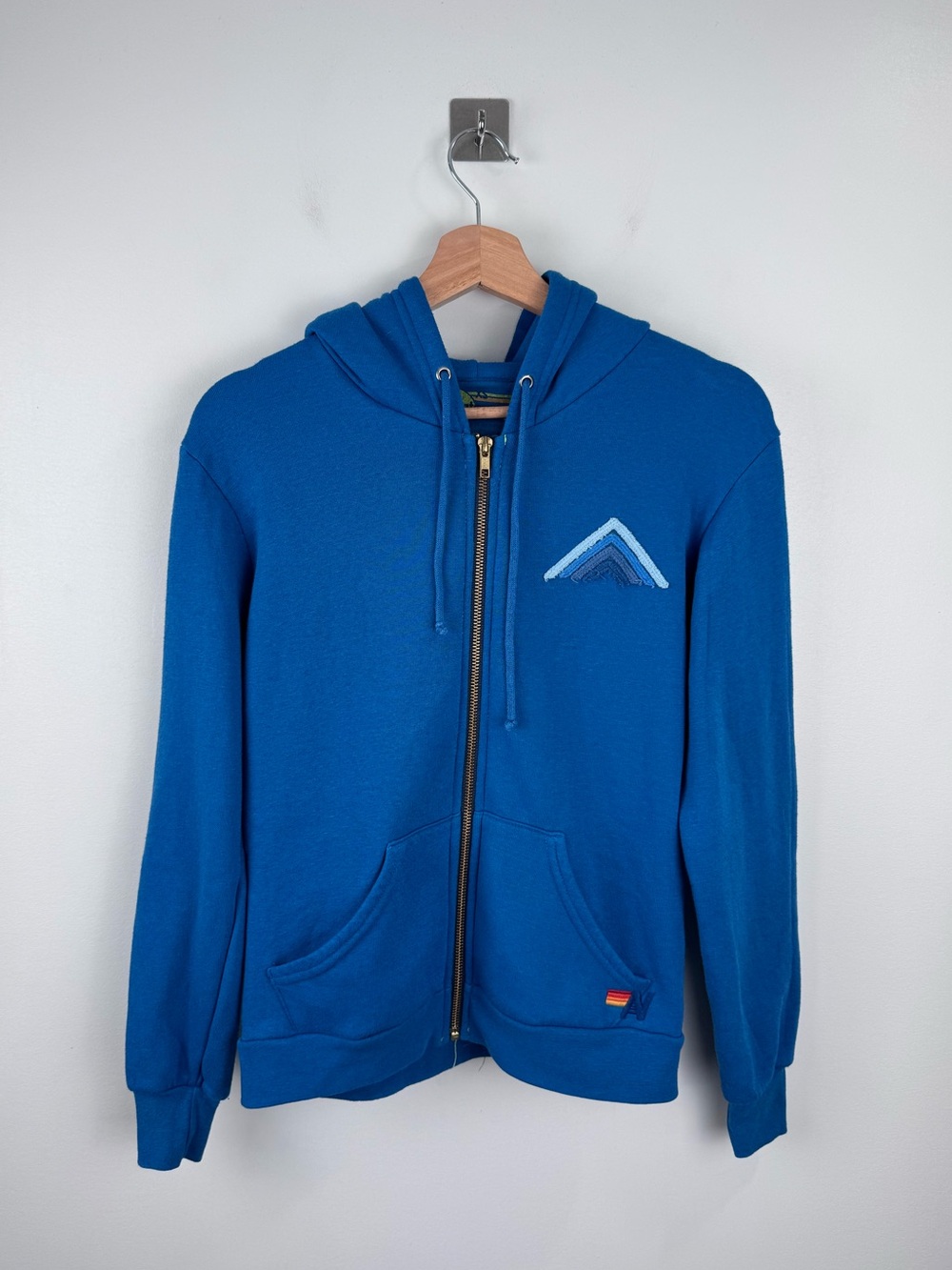 Aviator Nation Women Mountain Stitch Chevron Zip Hoodie Size XS
